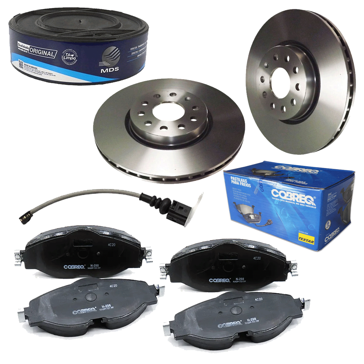 2 Discos Freio Dianteiro + 4 Pastilha Taos 1.4 TSi 2021 2022