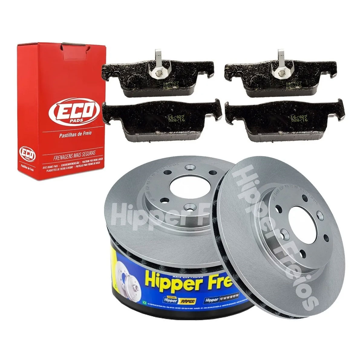 2 Discos Freio + Pastilhas Logan Sandero 2015 2016 2017 2018