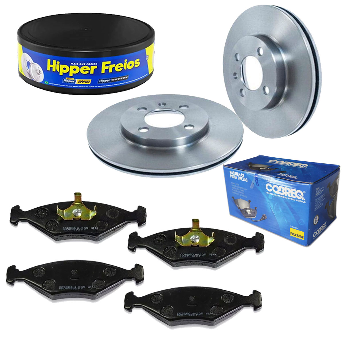 Discos Freio + Pastilha Parati 1.0 Turbo 2000 2001 2002 2003