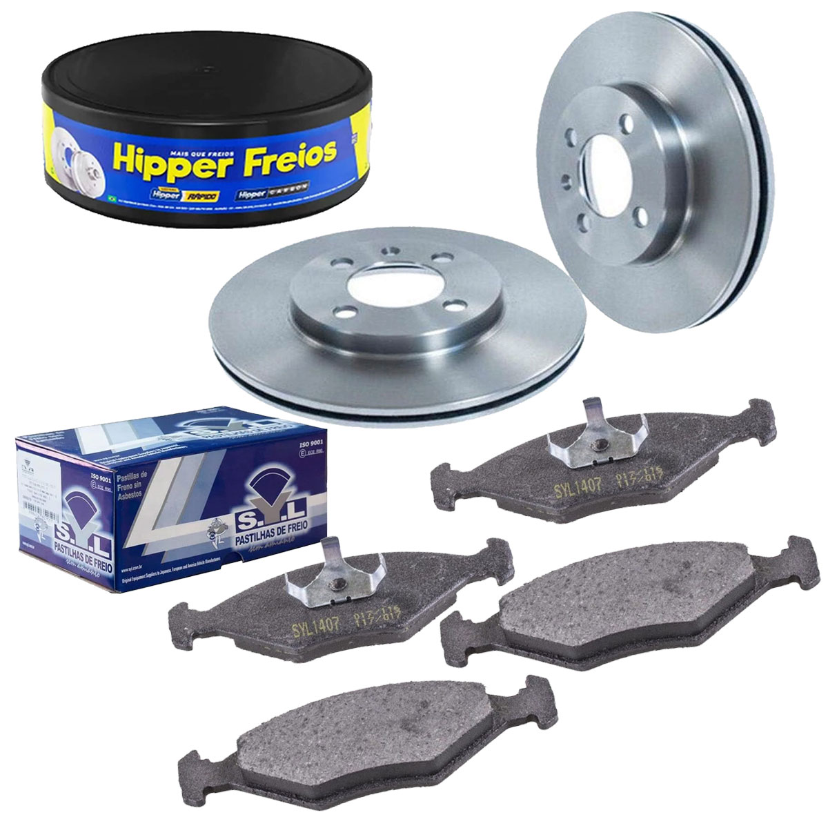 Discos Freio + Pastilha Parati 1.0 Turbo 2000 2001 2002 2003