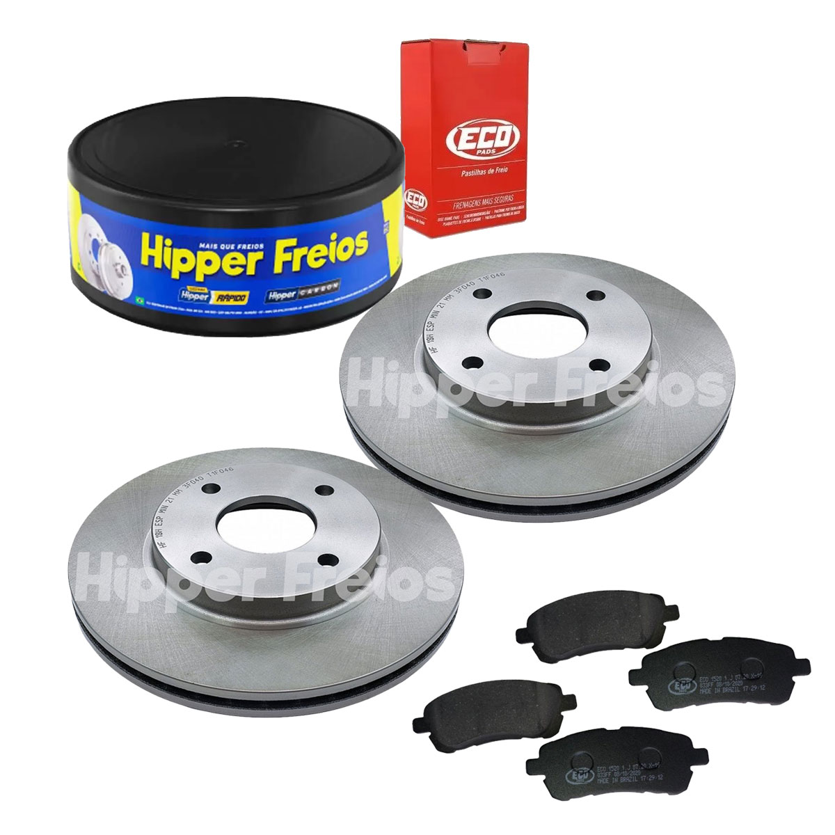 2 Disco Freio + 4 Pastilha New Fiesta 2015 2016 2017 2018