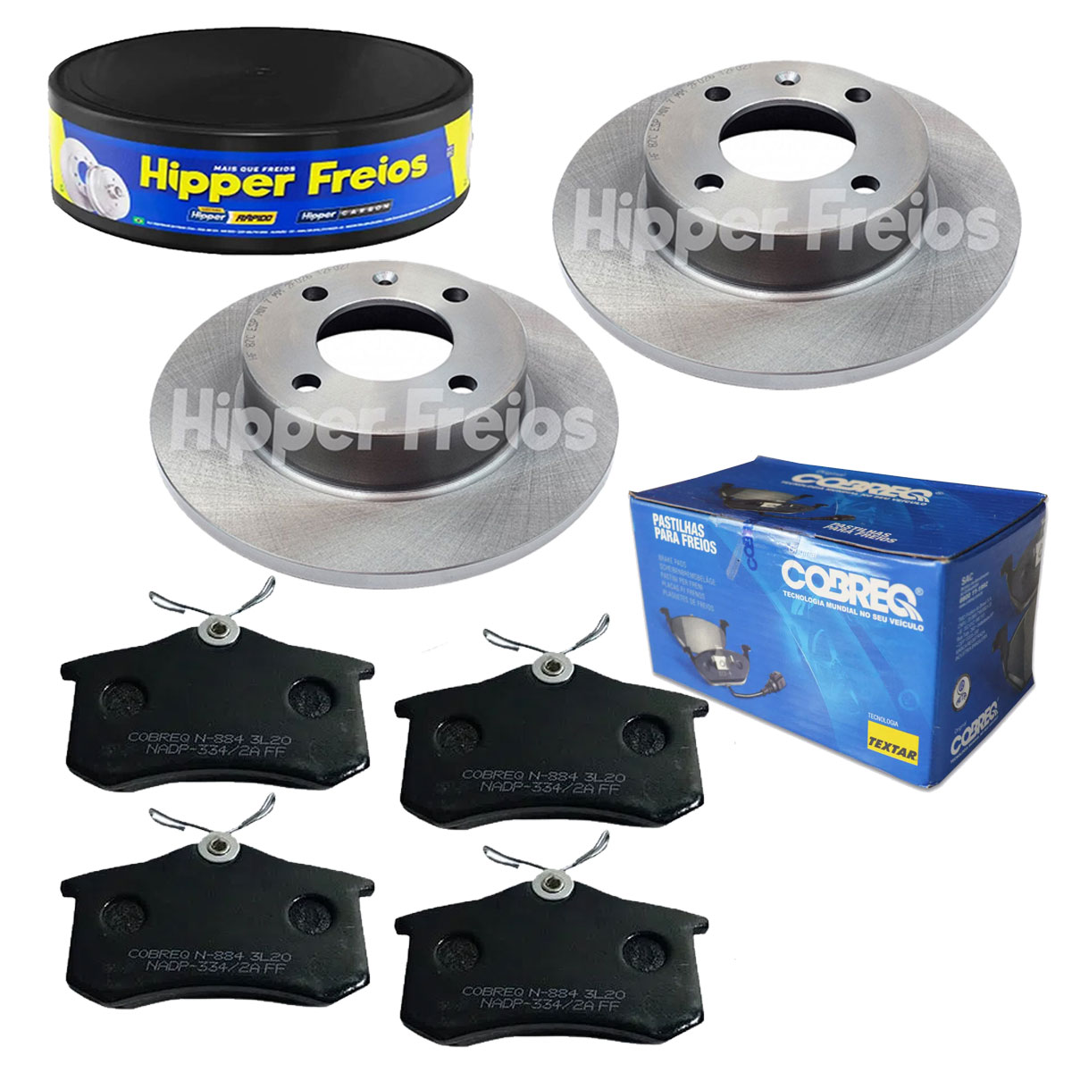 2 Discos Freio Traseiro + Pastilha Saveiro G6 2017 2018 2019