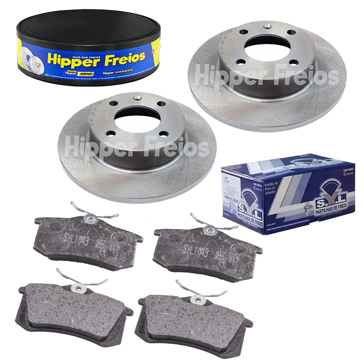 2 Discos Freio Traseiro + Pastilha Saveiro G6 2014 2015 2016