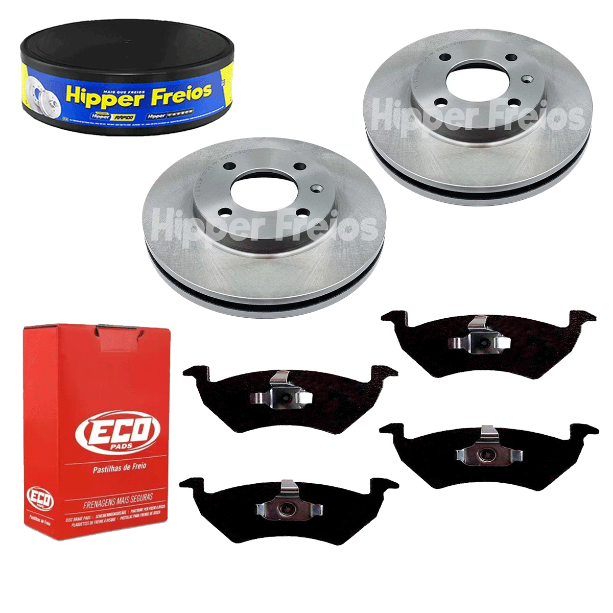 2 Discos Freio + 4 Pastilha UP 1.0 2014 2015 2016 2017 2018