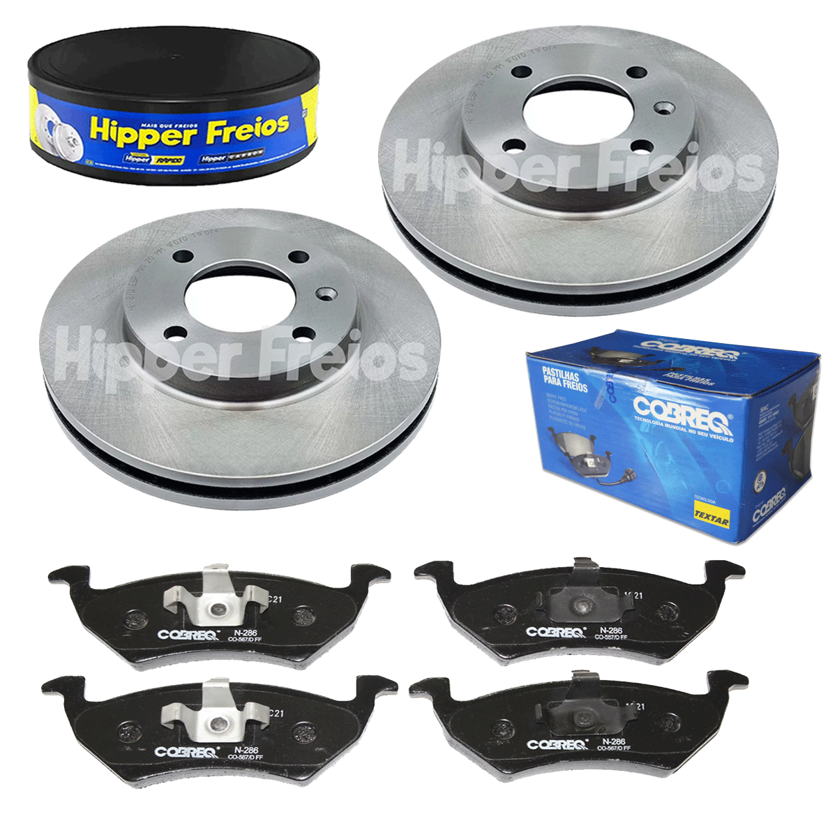 2 Discos Freio + 4 Pastilha UP 1.0 2014 2015 2016 2017 2018