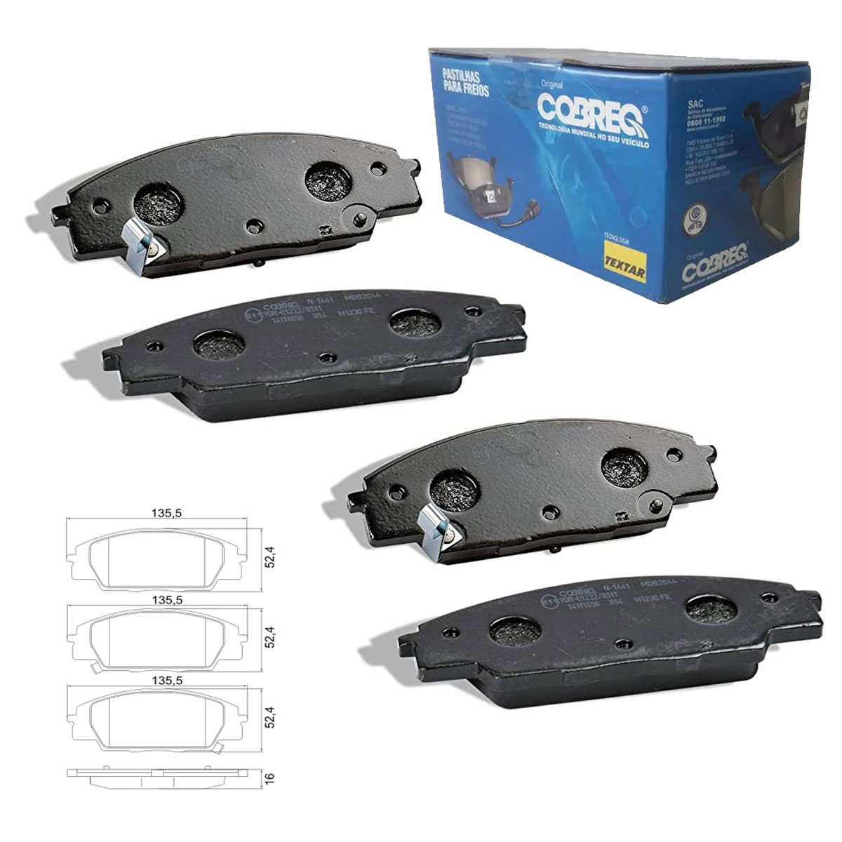 4 Pastilha Freio Dianteira Civic 2.0 Si 2007 2008 2009 2010