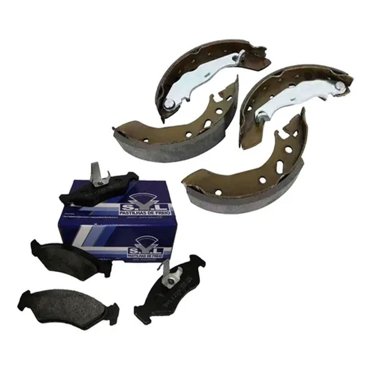 4 Pastilha Freio + 4 Sapata Lona Fiesta 1996 1997 1998 1999