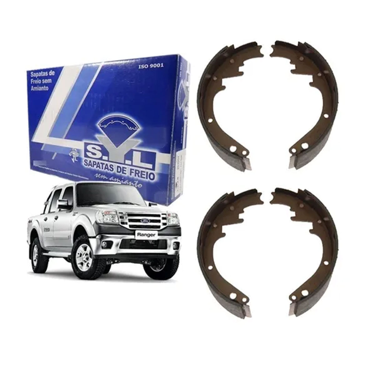 Kit 4 Sapata Lona Freio Ranger 2006 2007 2008 2009 2010 2011