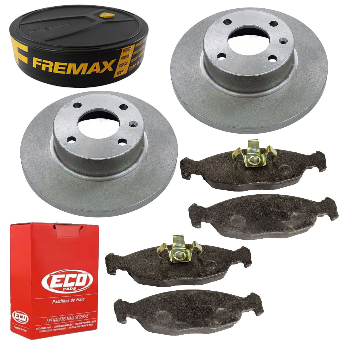 2 Discos Freio + 4 Pastilha Prisma 1.0 2009 2010 2011 2012