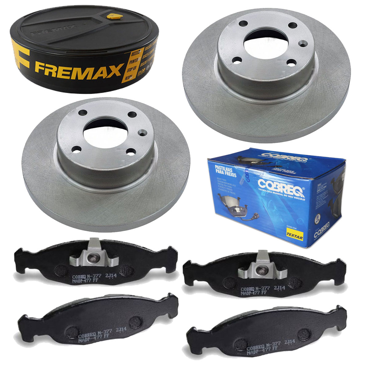 2 Discos Freio + 4 Pastilha Prisma 1.0 2009 2010 2011 2012