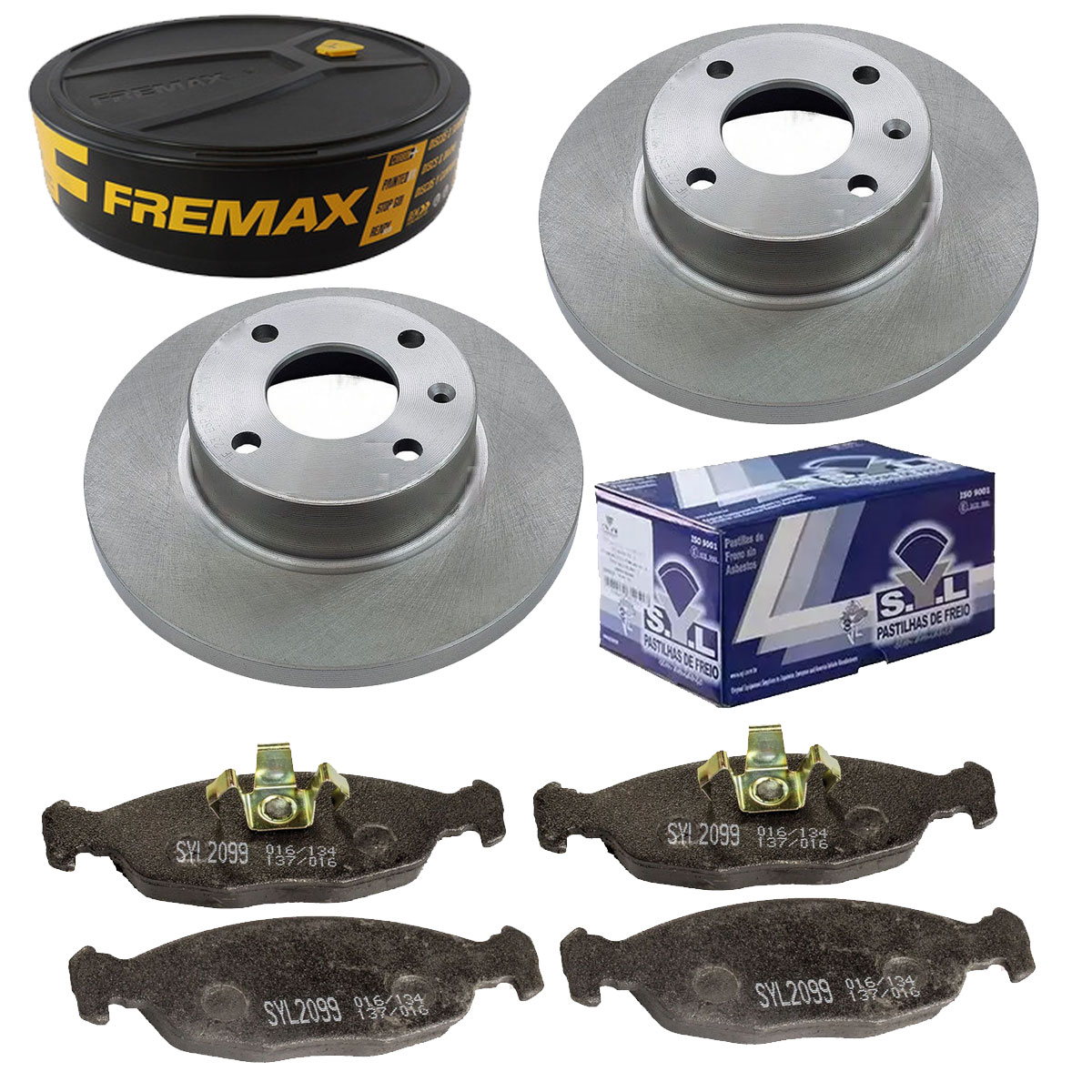 2 Discos Freio + 4 Pastilha Prisma 1.0 2009 2010 2011 2012