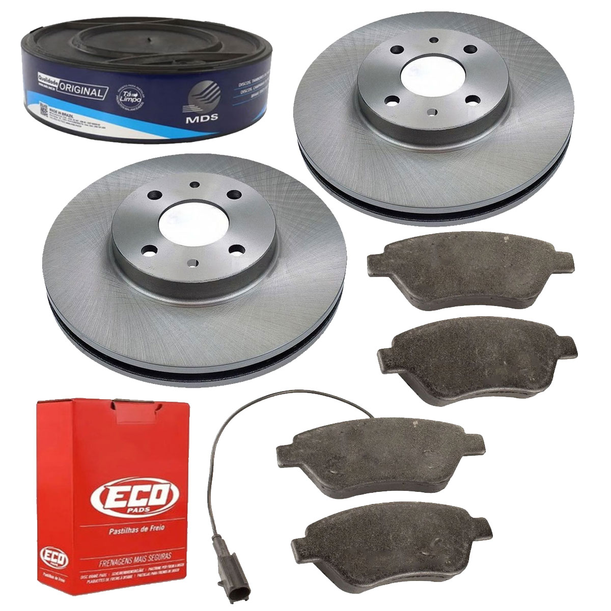 2 Discos Freio + 4 Pastilha Stilo 1.8 8v 2003 2004 2005 2006