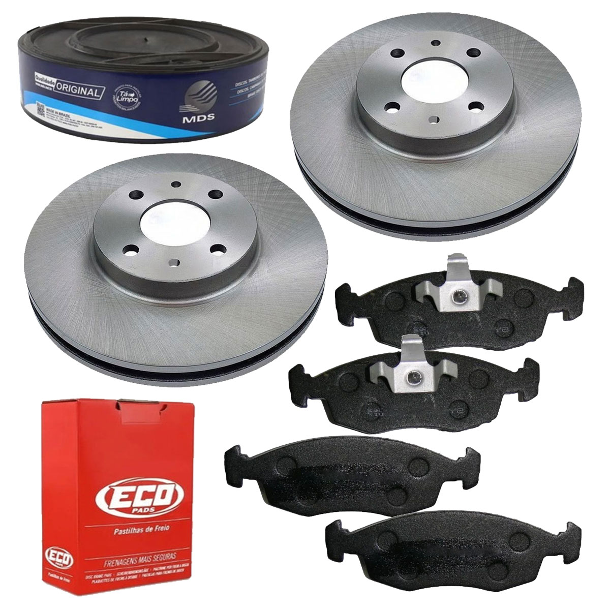 2 Discos Freio + 4 Pastilha Fiat Punto 1.4 2009 2010 2011