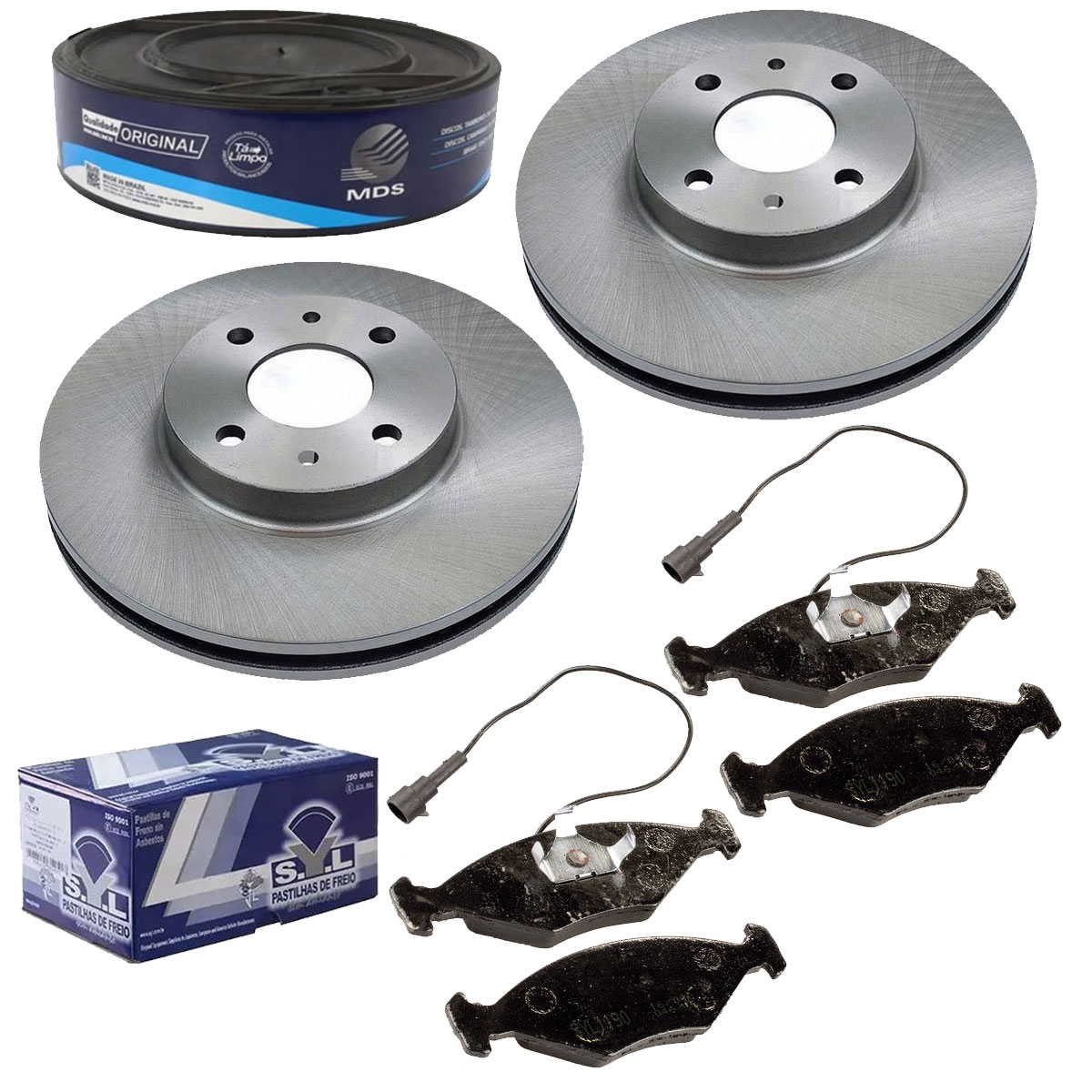 2 Discos Freio + 4 Pastilha Tempra SW 1995 1996 1997
