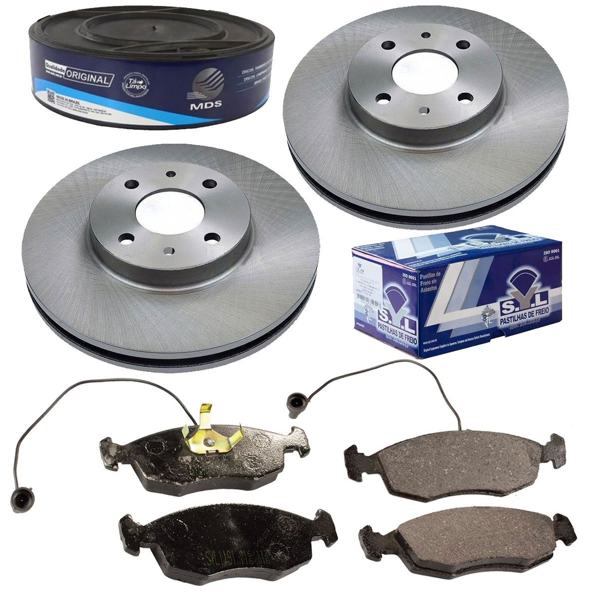 2 Discos Freio + 4 Pastilha Tempra 1995 1996 1997 1998 1999