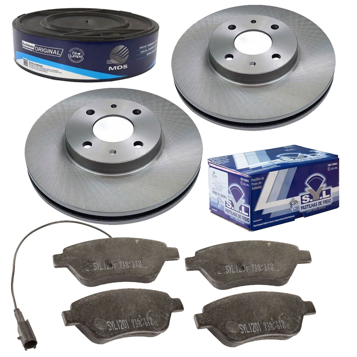 2 Discos Freio + 4 Pastilha Stilo 1.8 8v 2003 2004 2005 2006