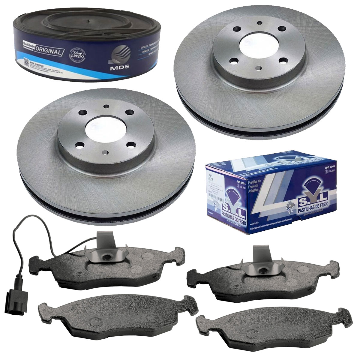 2 Discos Freio + 4 Pastilha Stilo 1.8 8v 2007 2008 2009 2010
