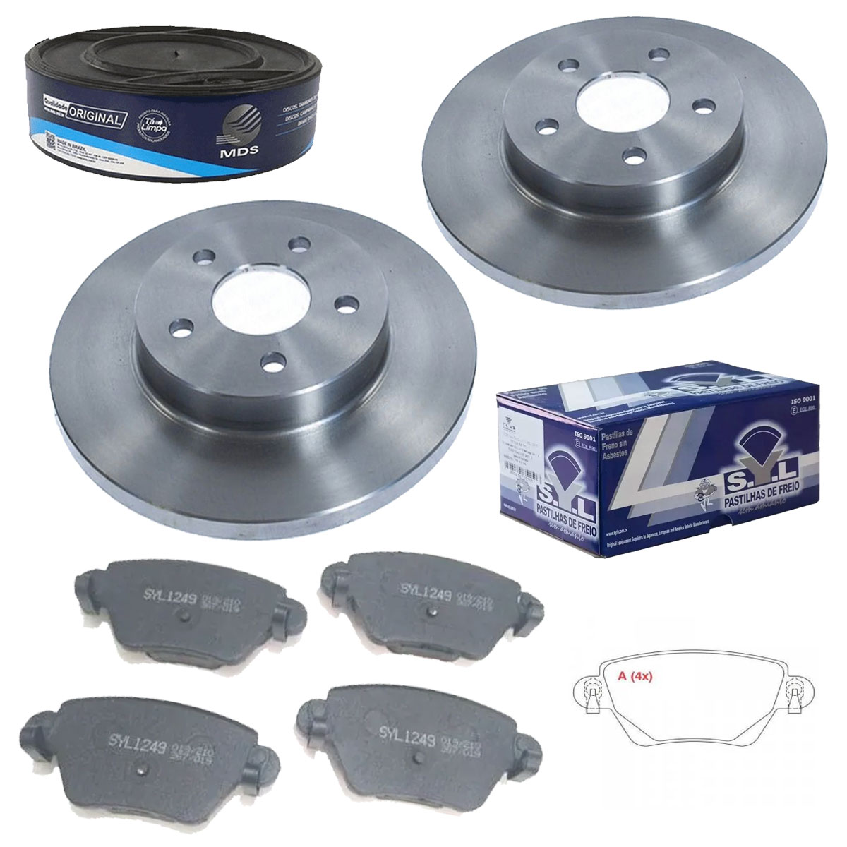 2 Disco Freio Traseiro + Pastilha Mondeo 2000 2001 2002 2003