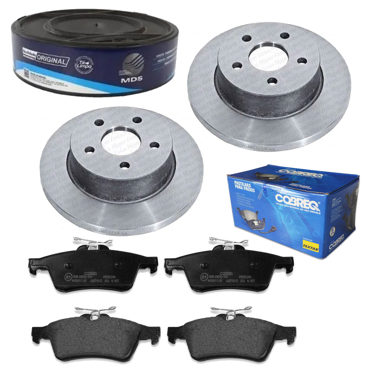 2 Discos Freio Traseiro + Pastilha Focus 2016 2017 2018 2019