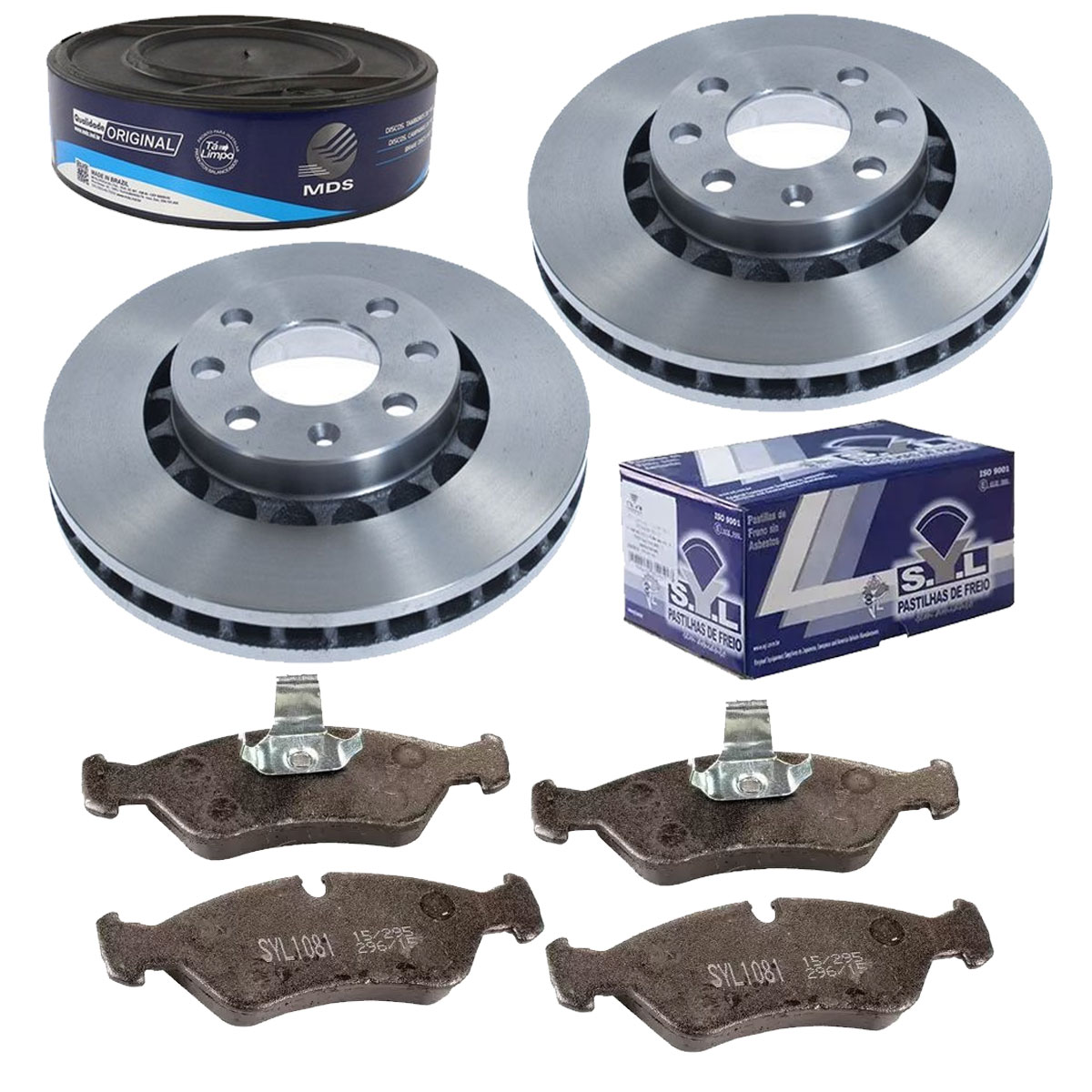 2 Disco Freio Dianteiro + 4 Pastilha Vectra 2.0 8v 1997 1998