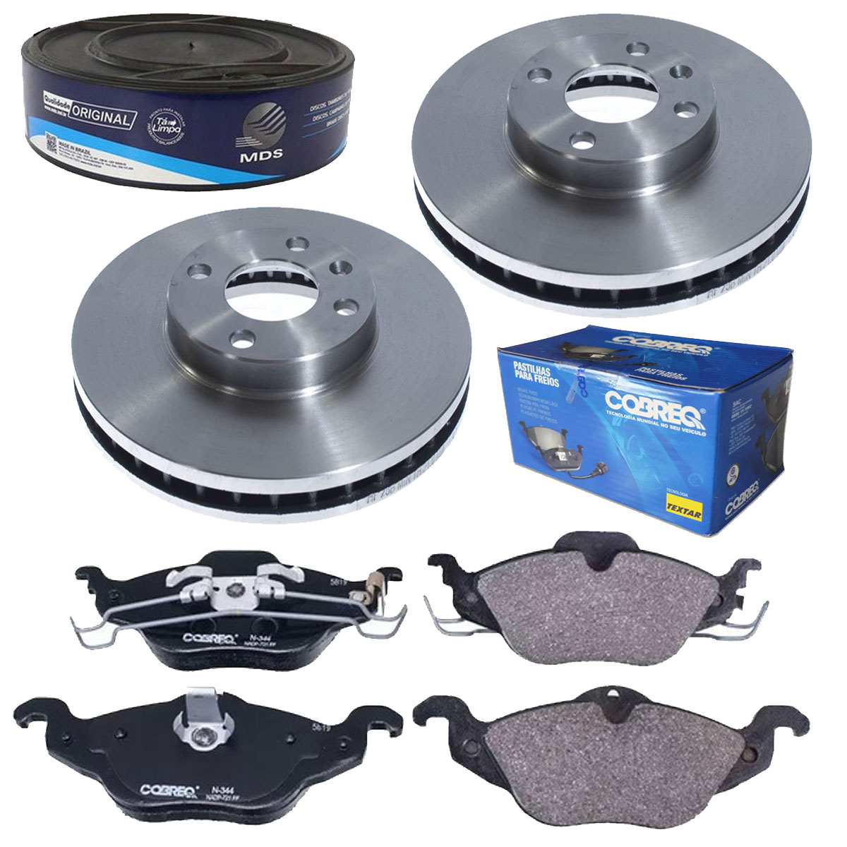 2 Discos Freio + 4 Pastilha Astra 1999 2000 2001 2002 Aro 14