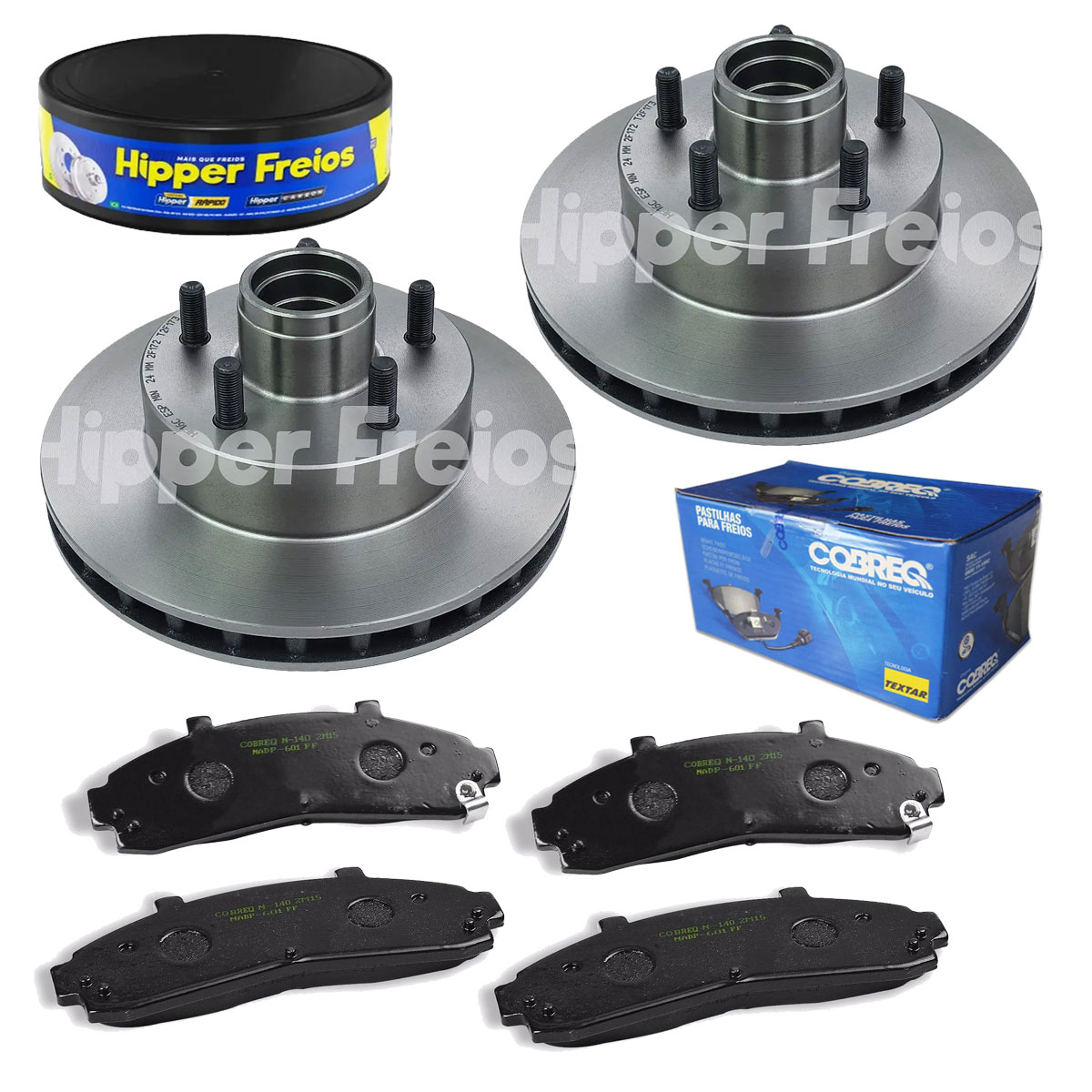 2 Discos Freio + 4 Pastilha Ranger 4x2 1995 1996 1997 C/Abs