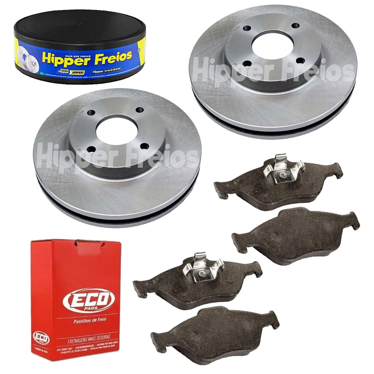 2 Discos Freio + 4 Pastilha Ecosport 2009 2010 2011 Manual