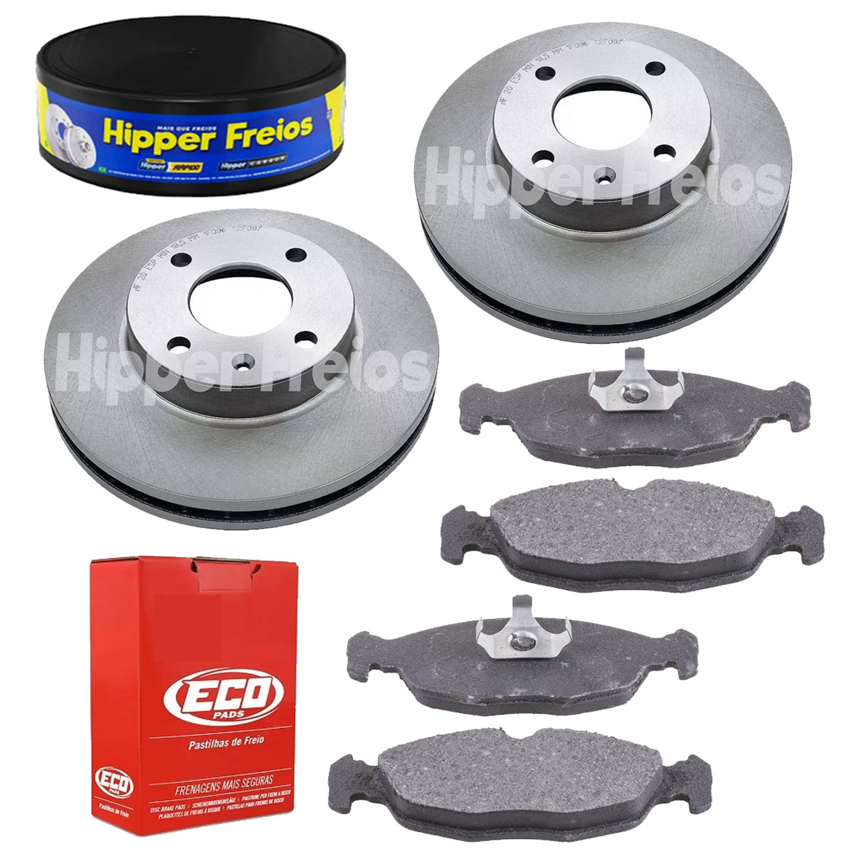 2 Discos Freio + 4 Pastilha Prisma 1.4 2006 2007 2008 2009