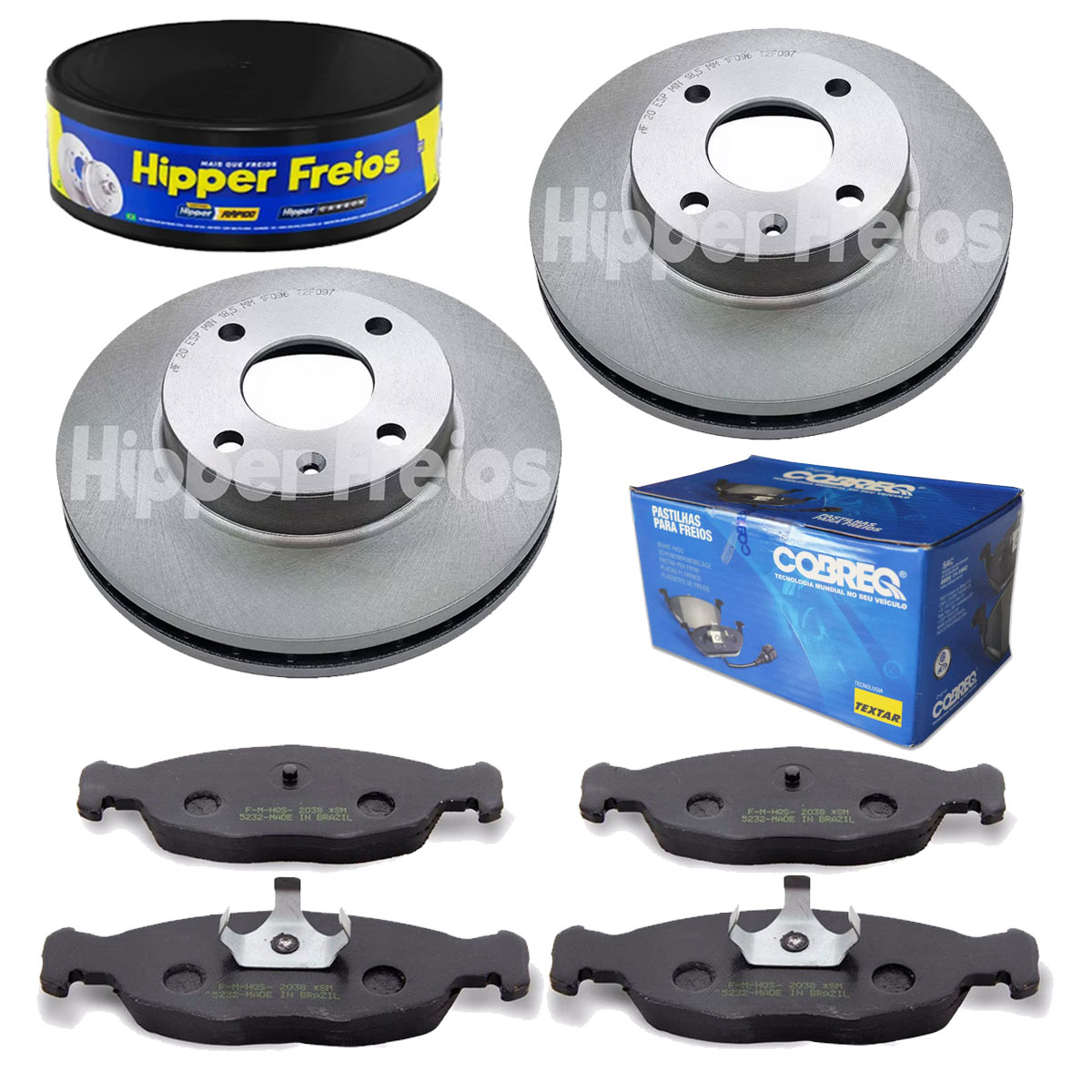 2 Discos Freio + 4 Pastilha Prisma 1.4 2006 2007 2008 2009