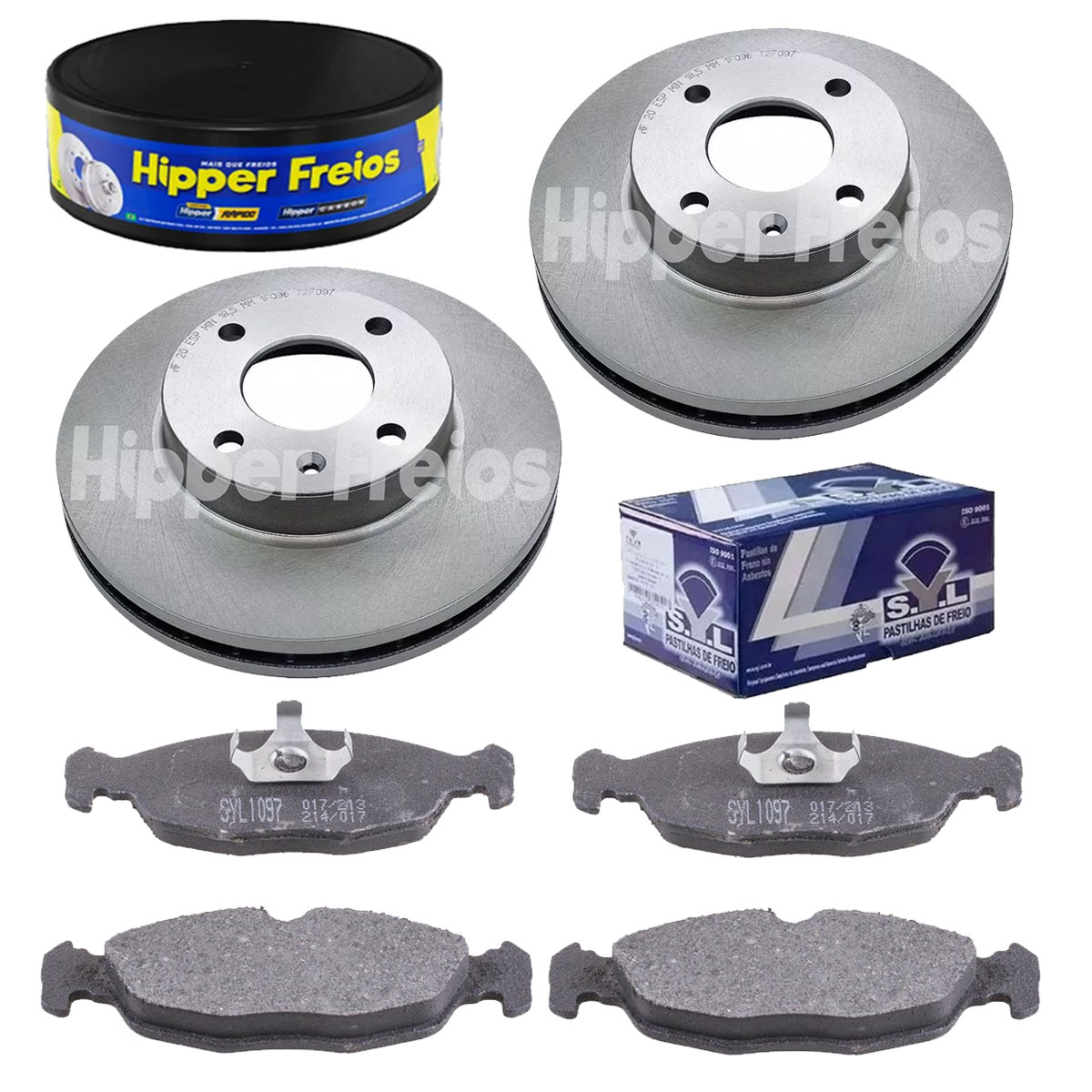 2 Discos Freio + 4 Pastilha Prisma 1.4 2006 2007 2008 2009