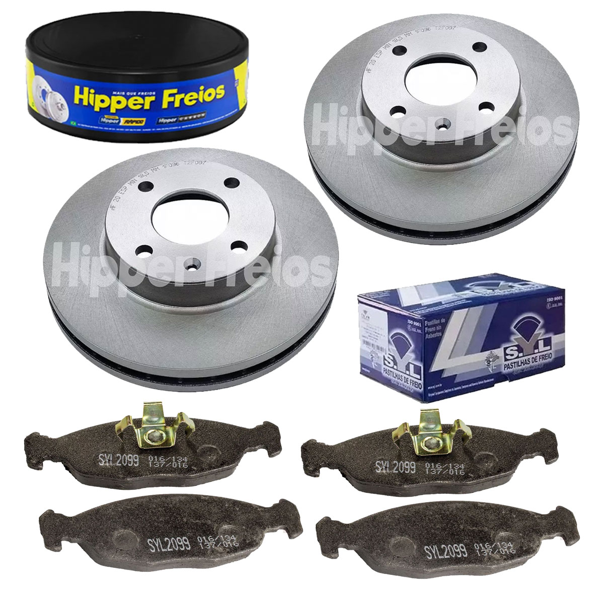 2 Discos Freio + 4 Pastilha Agile 1.4 8v 2010 2011 2012 2013