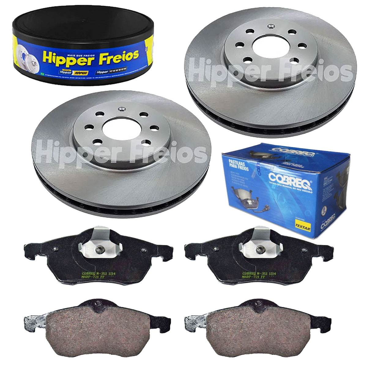 2 Discos Freio + 4 Pastilha Meriva 1.8 16v Aro 15 2004 2005