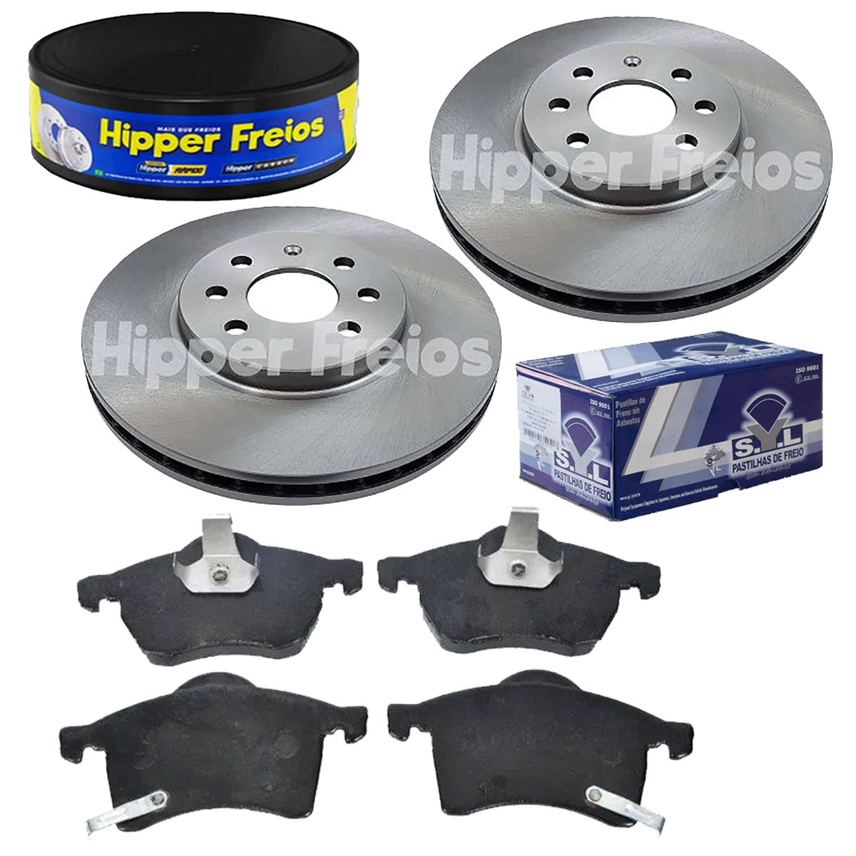 2 Discos Freio + 4 Pastilha Meriva 1.8 16v Aro 15 2002 2003