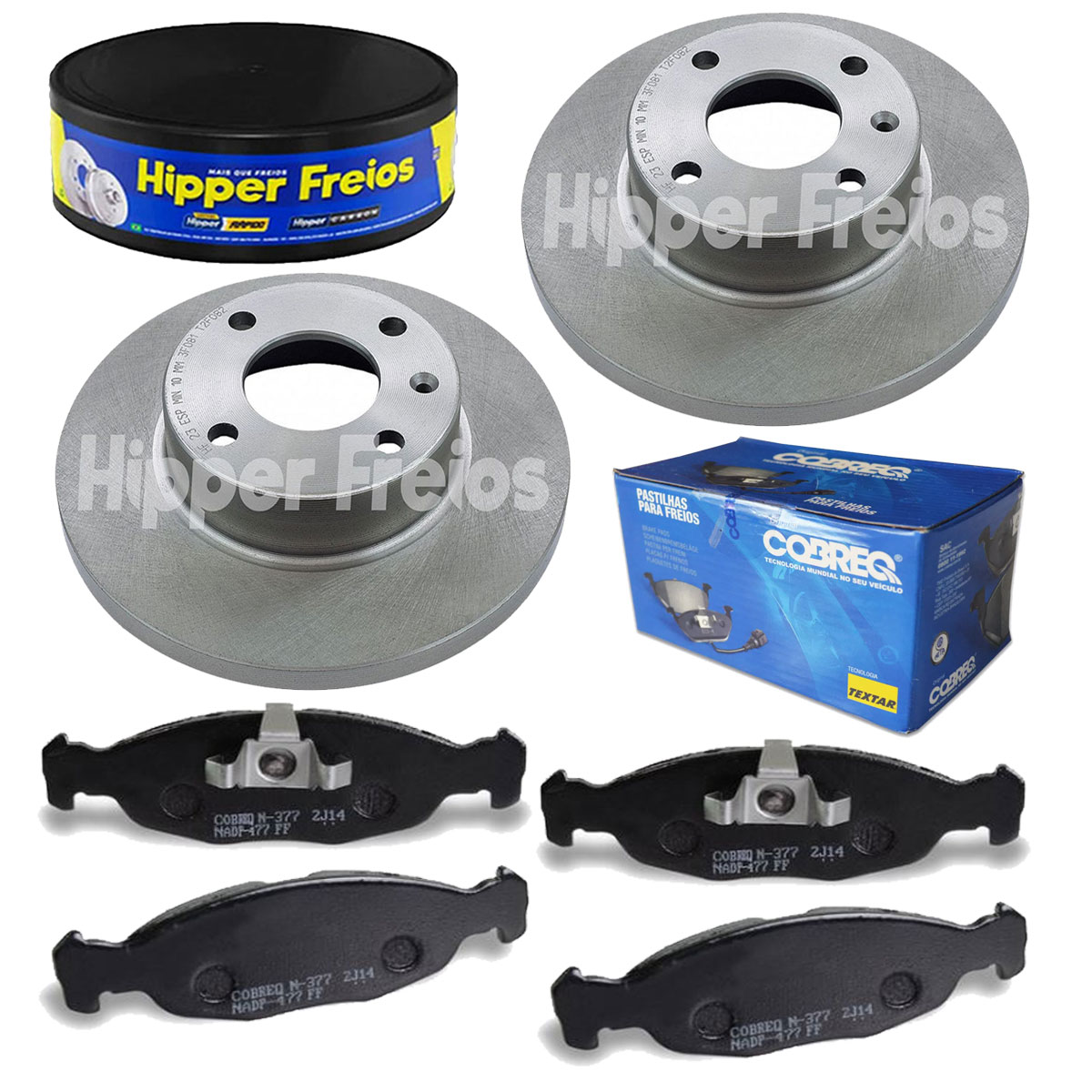 2 Discos Freio + 4 Pastilha Prisma 1.0 2009 2010 2011 2012