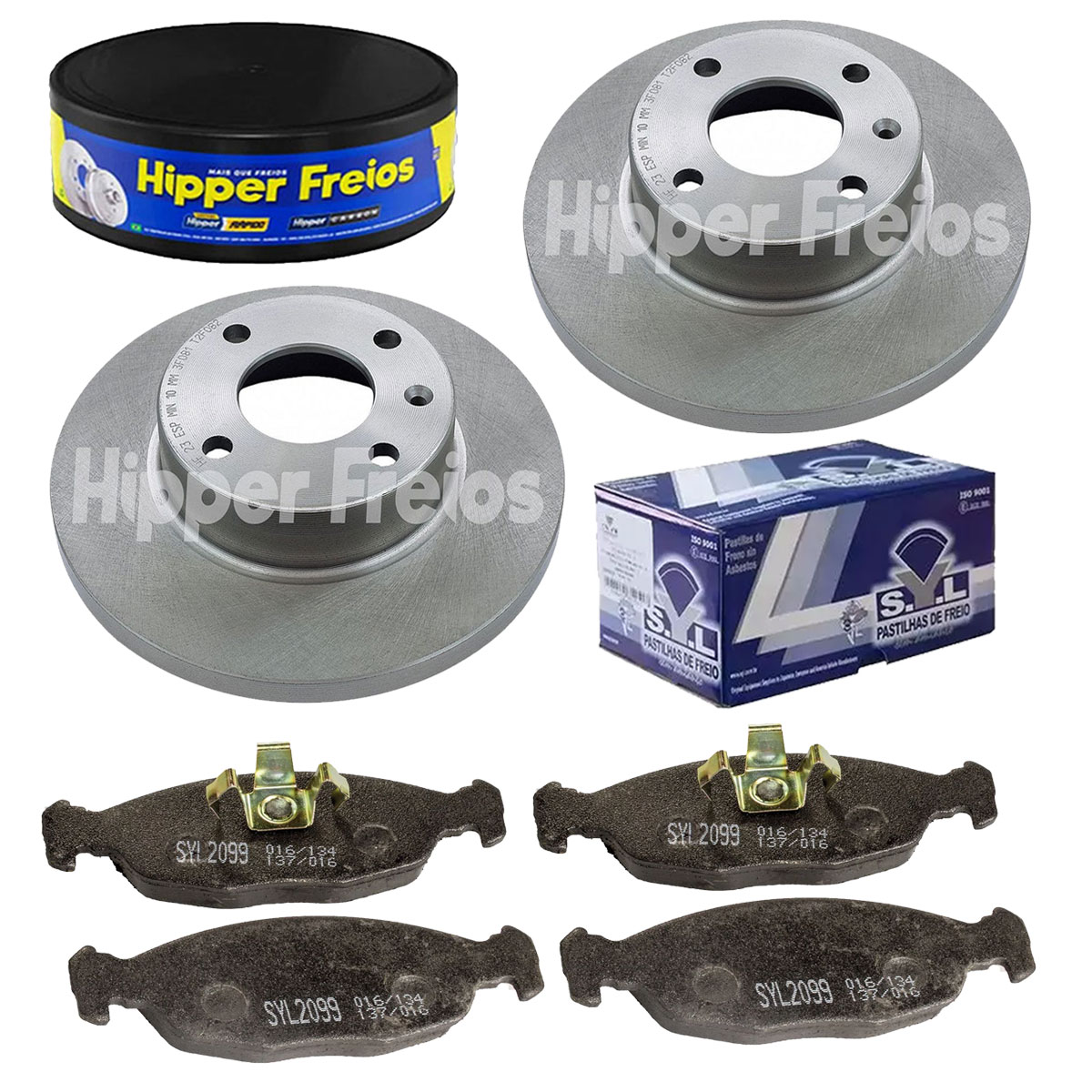 2 Discos Freio + 4 Pastilha Prisma 1.0 2009 2010 2011 2012