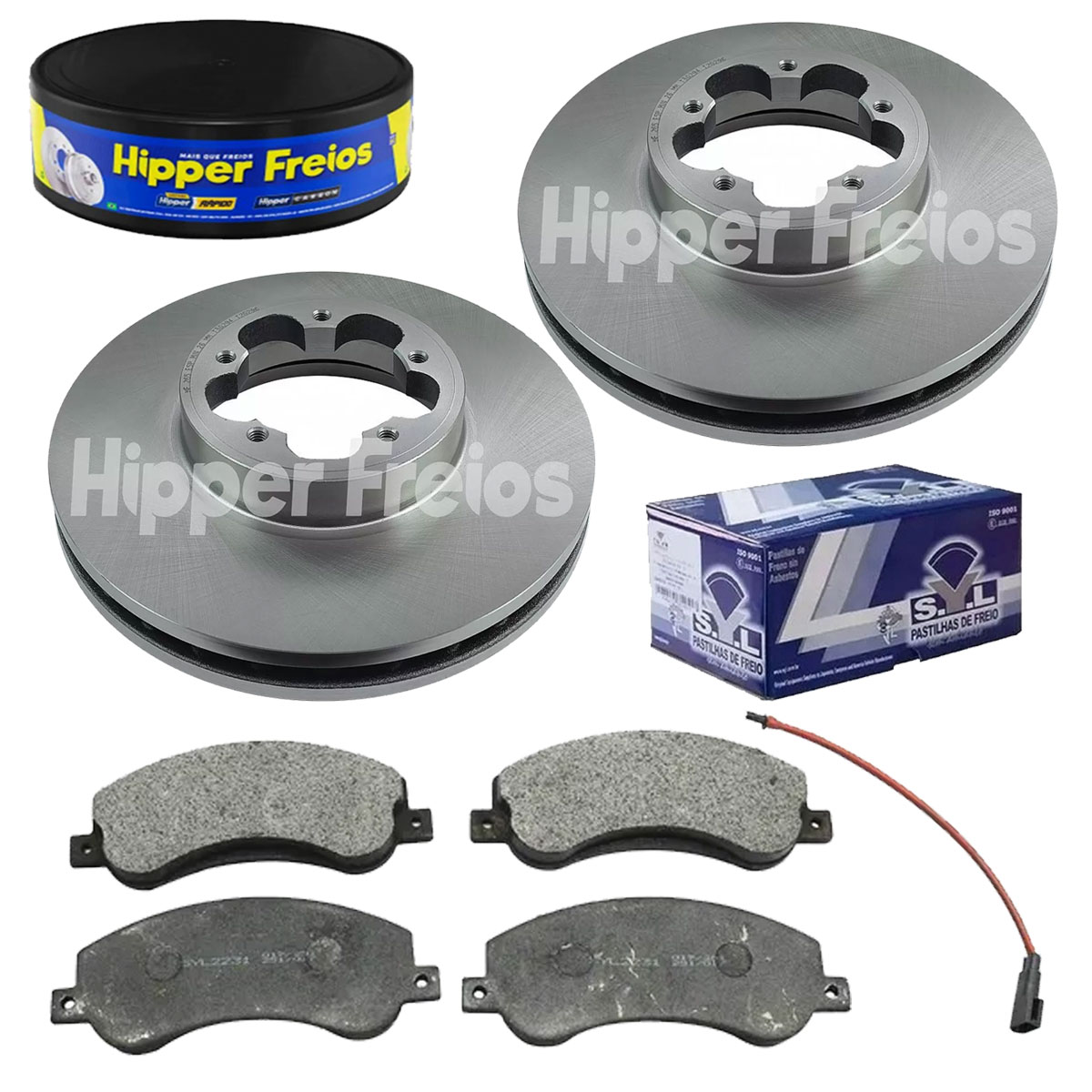 2 Discos Freio + 4 Pastilha Ford Transit 2.4 2009 2010 2011