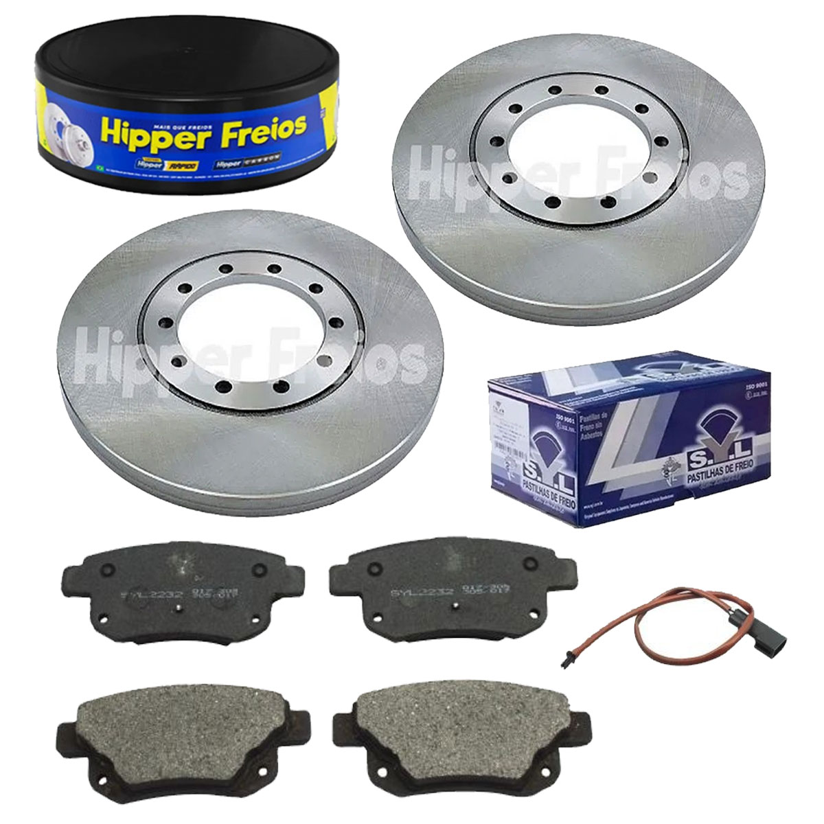 2 Disco Freio Traseiro + Pastilha Transit 2.4 2009 2010 2011