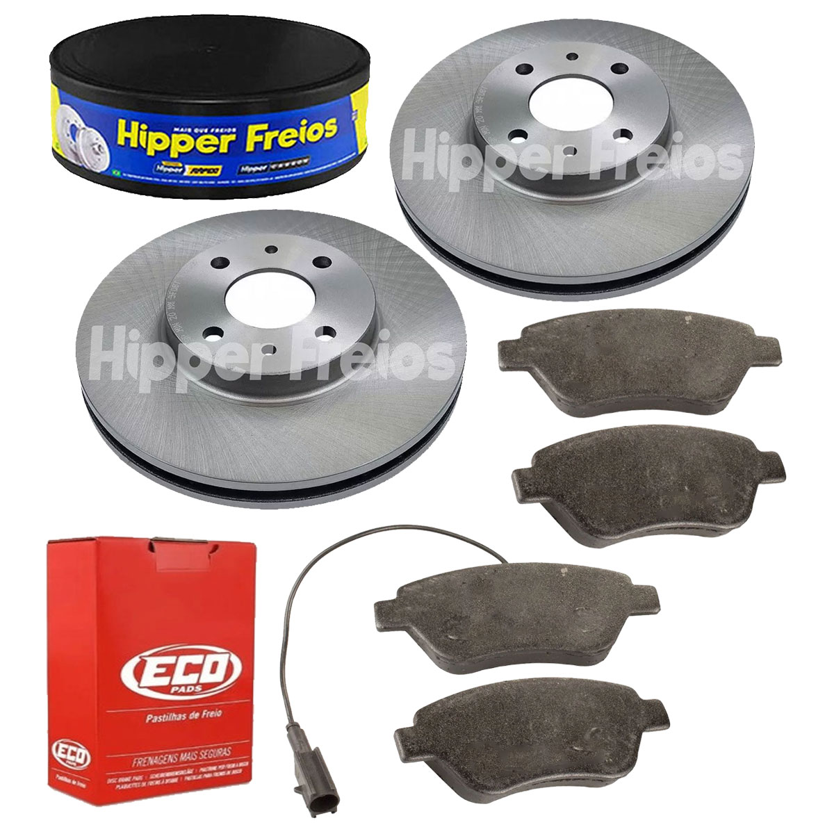 2 Discos Freio + 4 Pastilha Stilo 1.8 8v 2003 2004 2005 2006