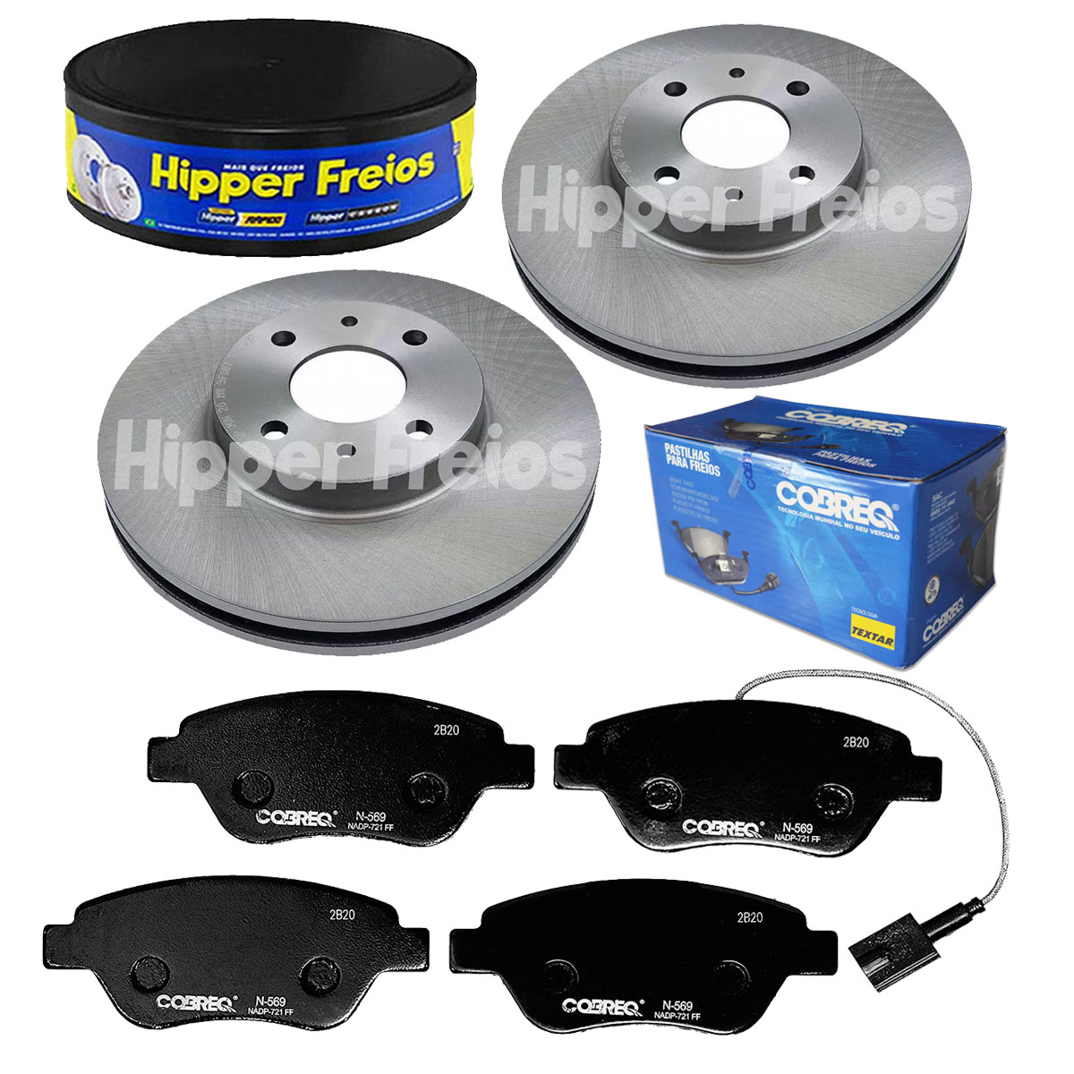 2 Discos Freio + 4 Pastilha Stilo 1.8 8v 2003 2004 2005 2006