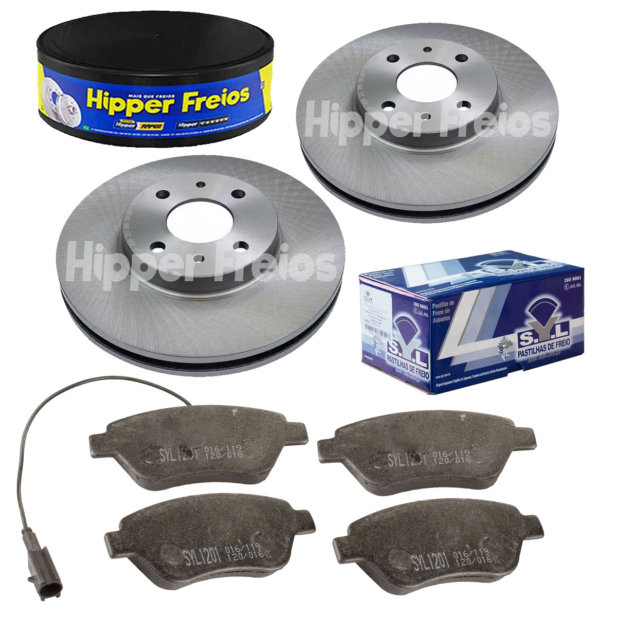 2 Discos Freio + 4 Pastilha Stilo 1.8 8v 2003 2004 2005 2006