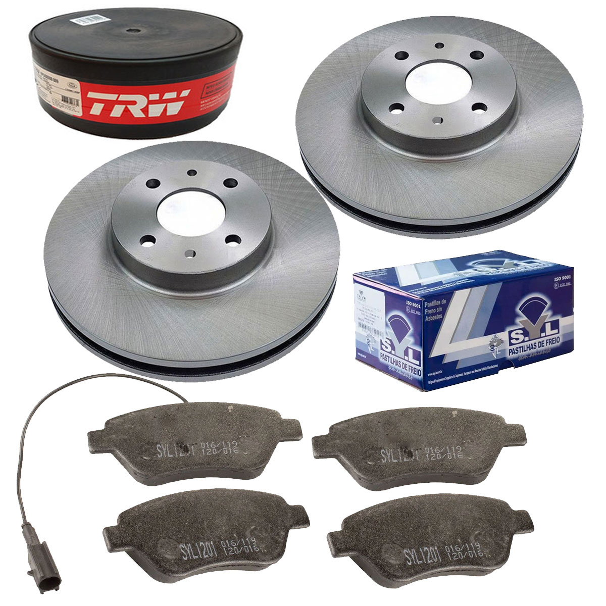 2 Discos Freio Dianteiro + 4 Pastilha Fiat 500 2009 2010