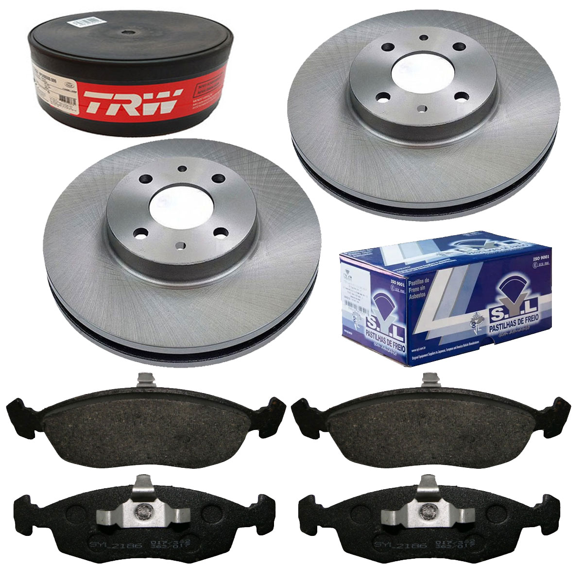 2 Discos Freio + 4 Pastilha Fiat Punto 1.4 2009 2010 2011