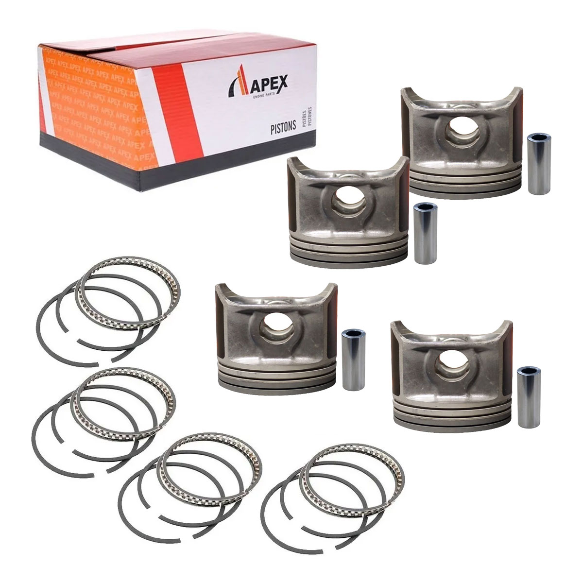 Jogo 4 Pistão C/ Anel 0,50 Onix 1.0 8v 2012 2013 2014 201