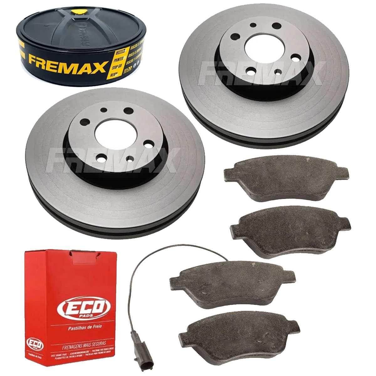 2 Discos Freio Dianteiro + 4 Pastilha Fiat 500 2009 2010
