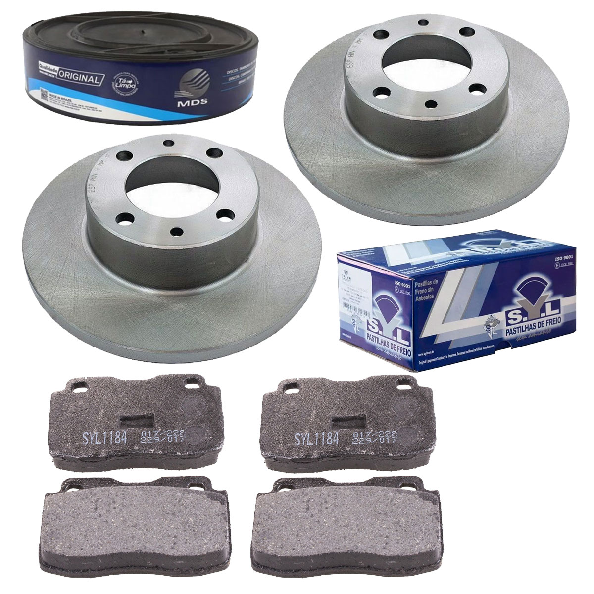 2 Discos Freio + 4 Pastilhas Fiat 147 1985 1886 1887 1888