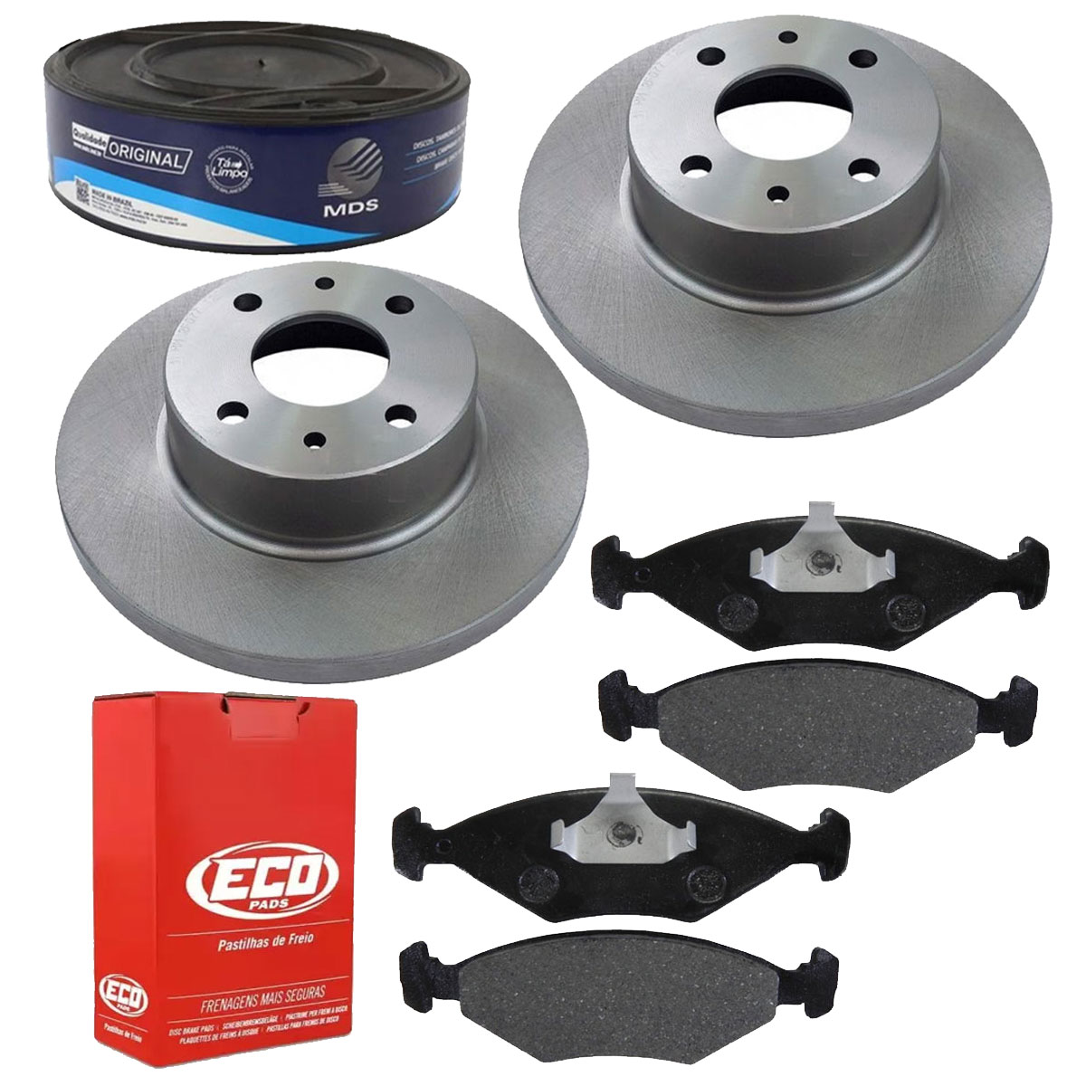 2 Discos Freio + 4 Pastilha Fiorino 1999 2000 2001 2002 2003