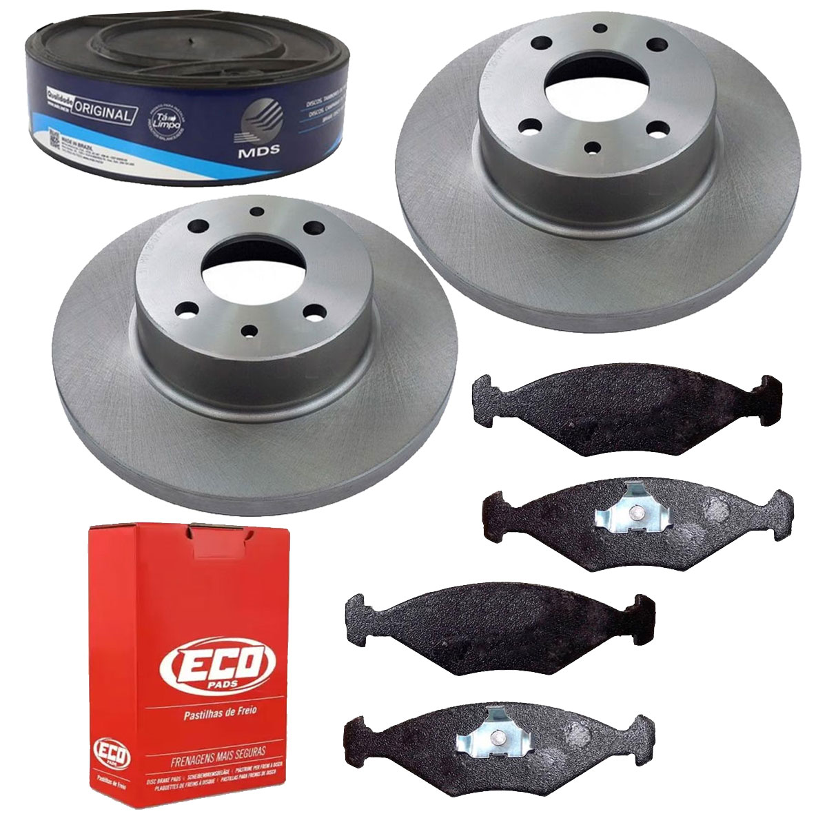 2 Discos Freio + 4 Pastilha Fiorino 1985 1986 1987 1988 1989