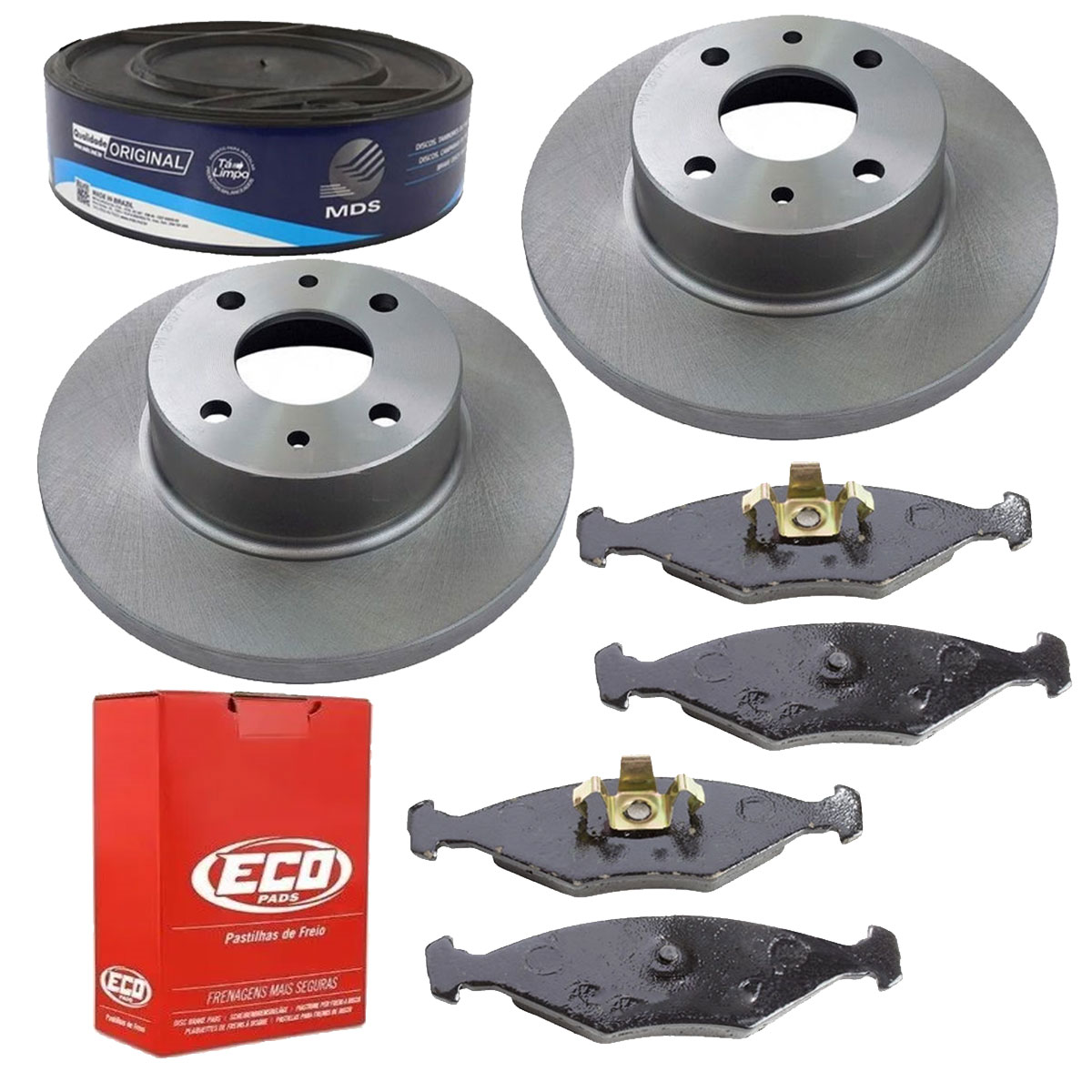 2 Discos Freio + 4 Pastilha Uno Mille 2010 2011 2012 2013