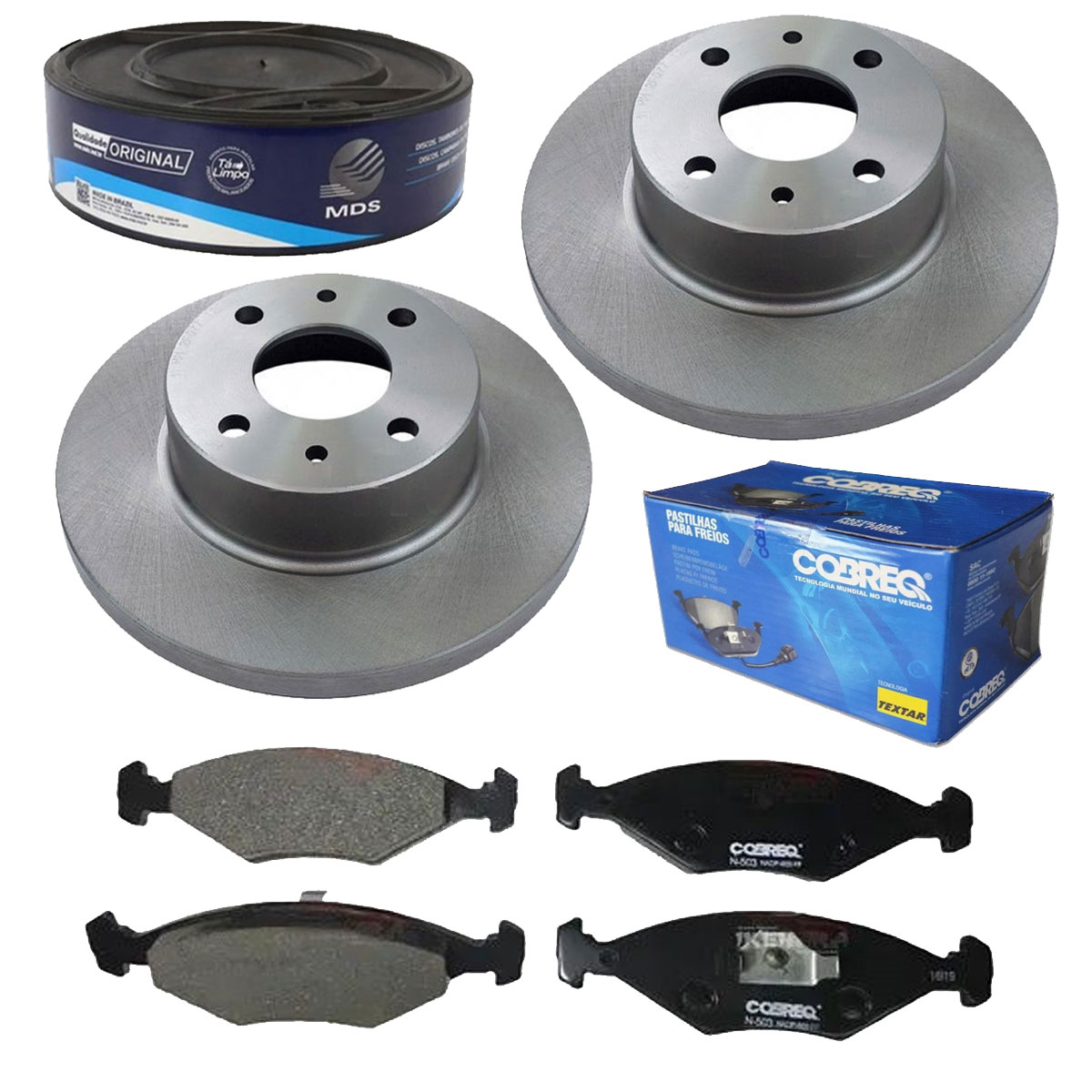 2 Discos Freio + 4 Pastilha Fiorino 1985 1986 1987 1988 1989