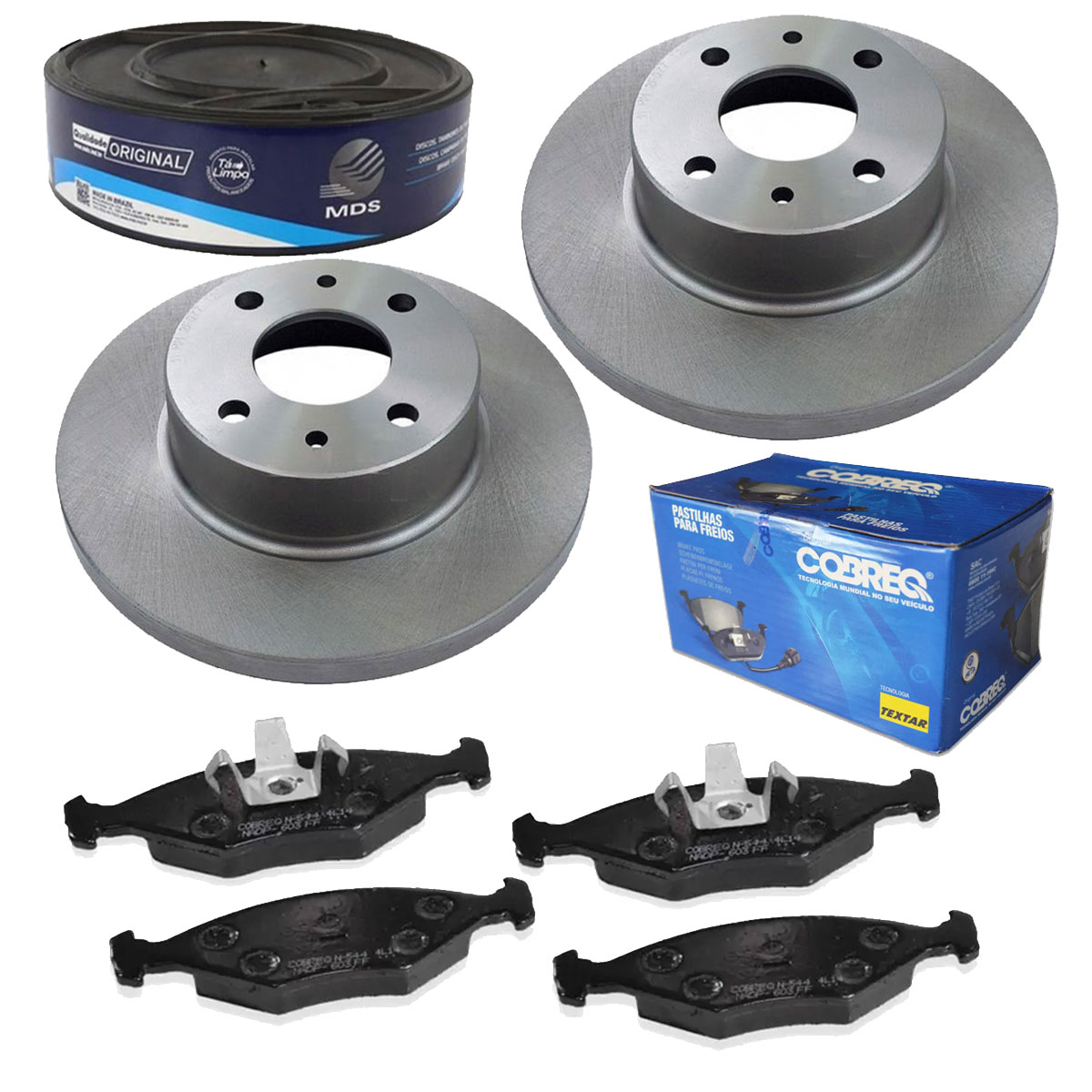 2 Discos Freio + 4 Pastilha Fiorino 2010 2011 2012 2013